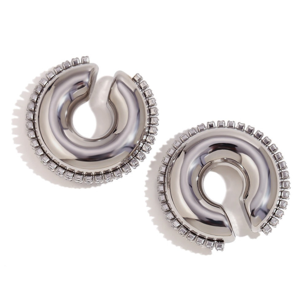 Zircon Hollow Chain Earcuffs