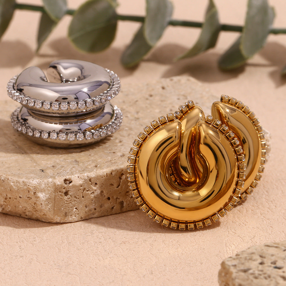 Zircon Hollow Chain Earcuffs